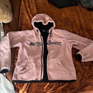Harley-Davidson Pink Utility Jacket with Black Trim and Hood